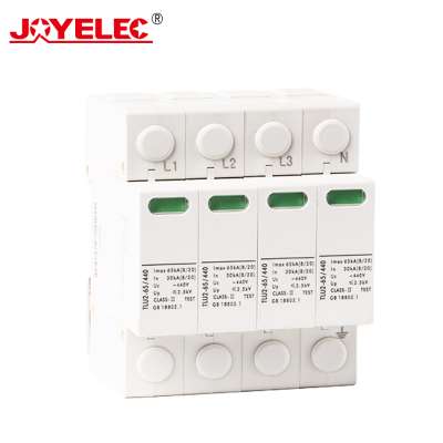 IP20 65kA 4P Surge Protector For Housing CLASS-II Test Protection Surge Protective Device